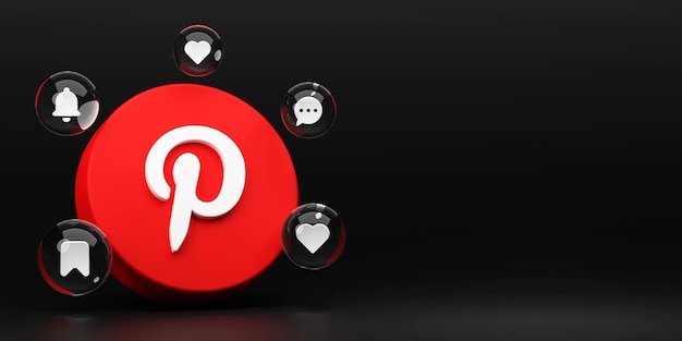 Pinterest 3d render application logo background Pinterest social media platform