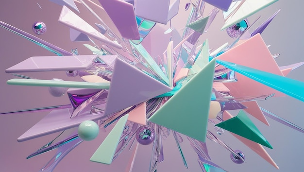 Pinterest Glas Geometrie Vormen Abstracte Compositie Kunst 3D-rendering