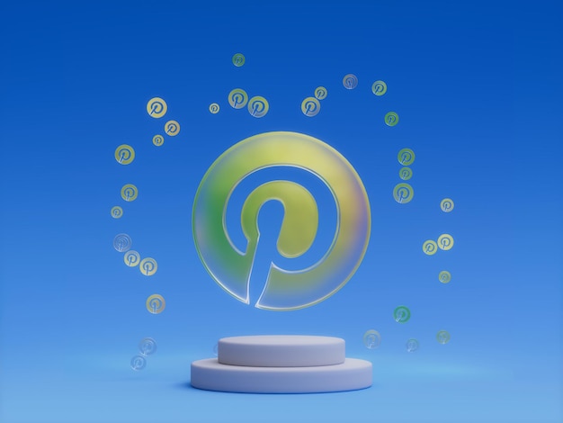 Pinterest Social Media Podium Platform Abstracte Minimale Showcase 3D Illustratie