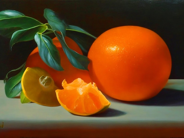 Pintura con mandarina 3d 4k画像ダウンロード