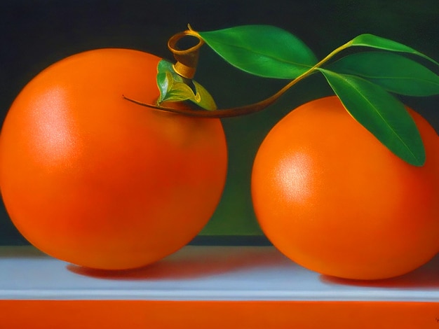 Foto pintura con mandarina 3d 4k download di immagini