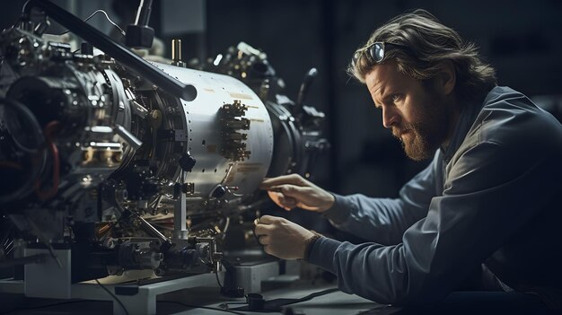 Premium AI Image  Pioneering Space Exploration Aerospace Engineer's Quest for Innovation