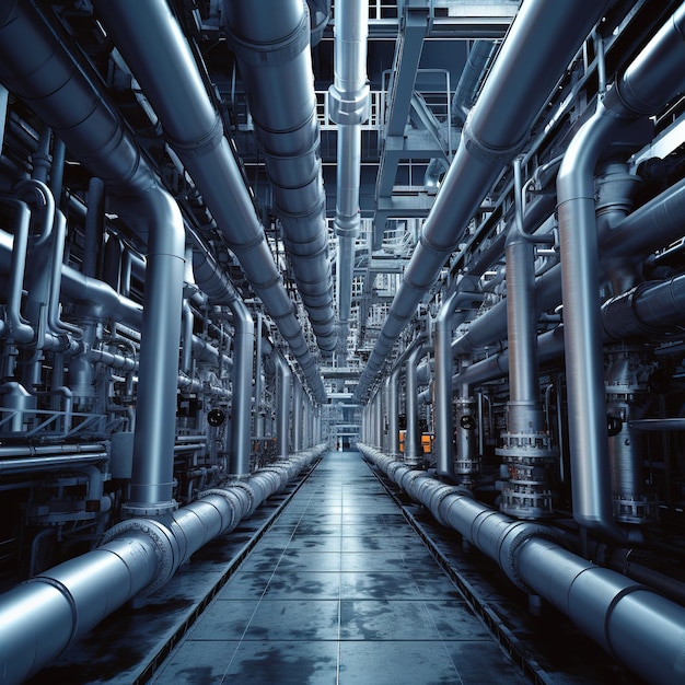 pipe network at an industrial chemical plant