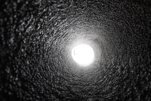 Pipe with uneven surface inside view Onepoint perspective