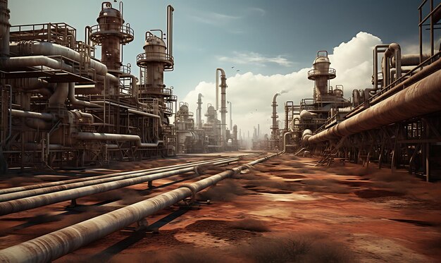 Pipeline in oil and gas refinery plant Industry background