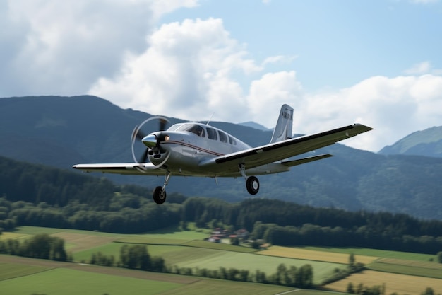 Piper PA28181 Archer III приземляется в Швейцарии