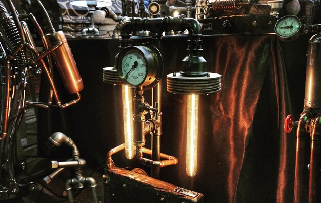 pipes and gauge in factory