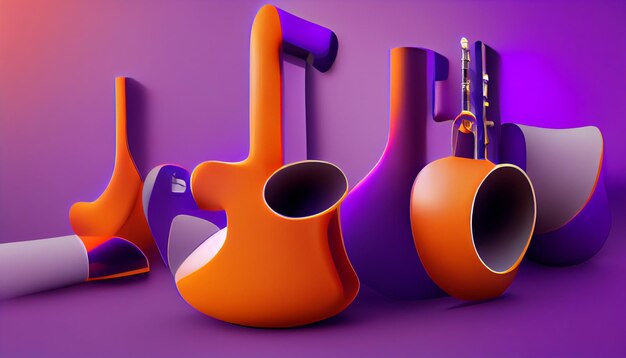 Pipes and musical instruments digital illustration wallpaper