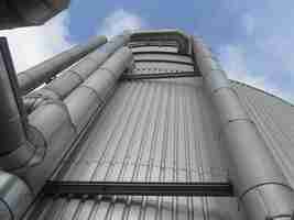 Photo piping on a digester of a biogas plant