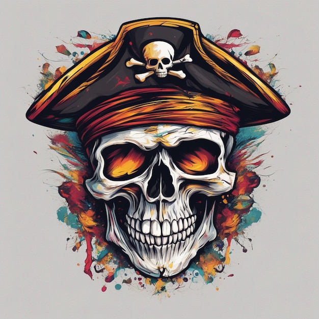 piraat schedel t-shirt ontwerp kunst