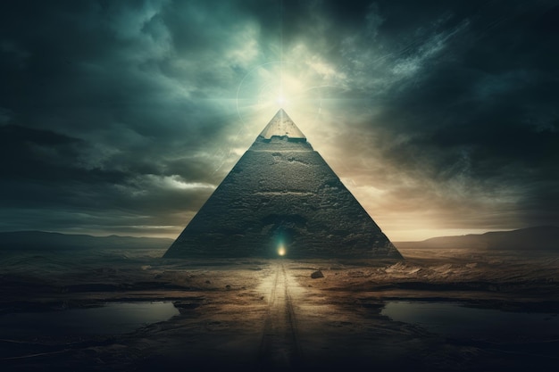 Piramide oog griezelig licht Esoterische lening Genereren Ai