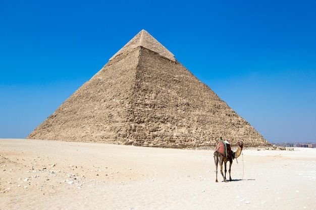 Piramides met een prachtige lucht van Gizeh in Caïro, Egypte