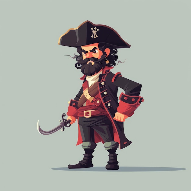 Pirate cartoon illustration AI generated Image