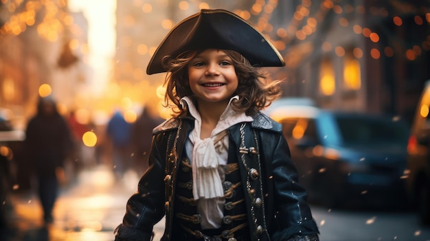 Pirate Fantasy Meets NYC Halloween in Joyful Snapshot of Boy