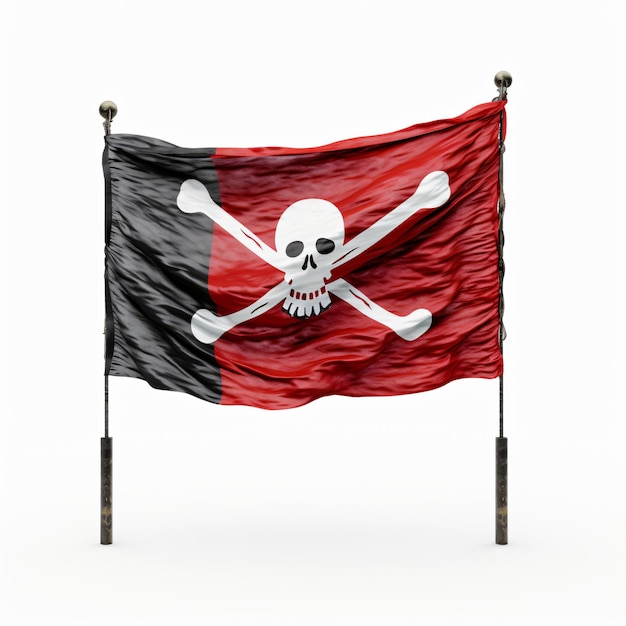 Пиратский флаг изолирован на белом фоне