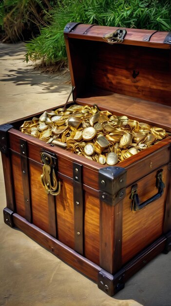 Photo pirate gold treasure chest