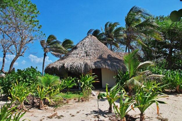 Pirate island in Rosario nature reserve in Caribbean sea close Cartagena, Colombia