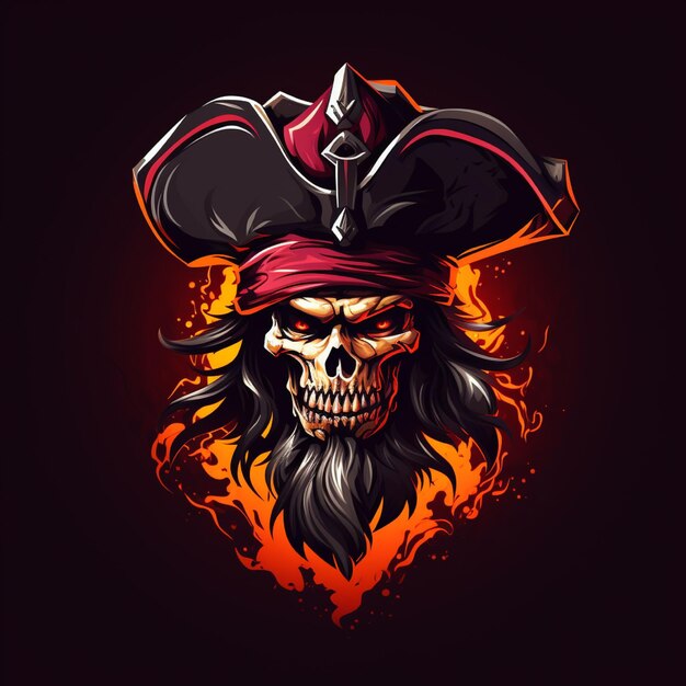 Photo pirate logo isolated background