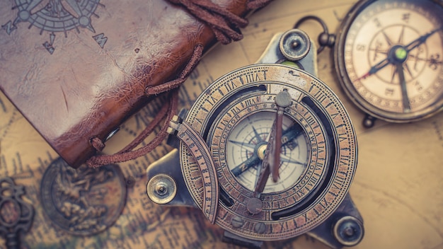 Pirate Nautical Brass Compass