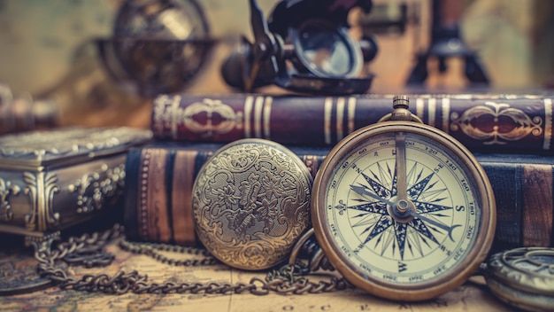 Pirate Nautical Brass Compass