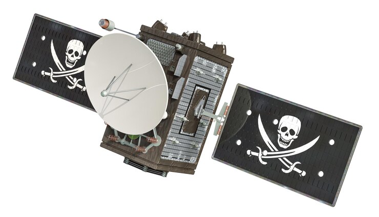 Photo pirate satellite 3d rendering
