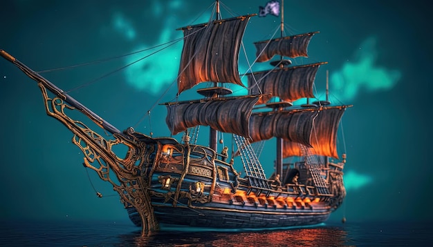 pirate ship art