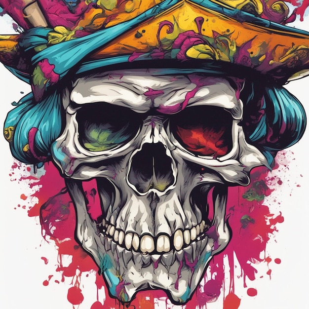 Pirate skull tshirt design art