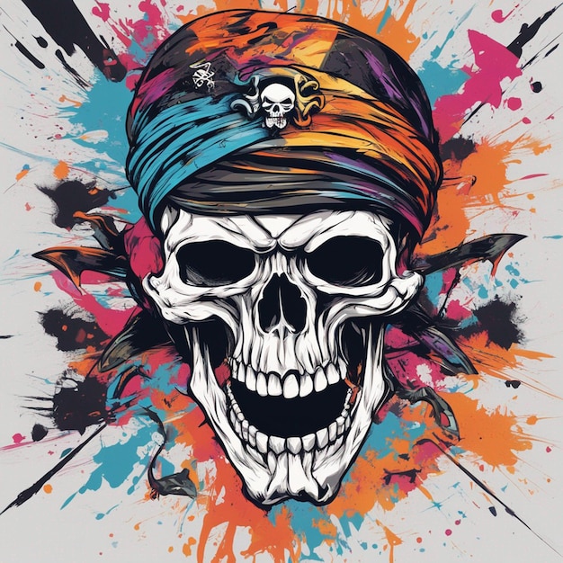 Pirate skull tshirt design art