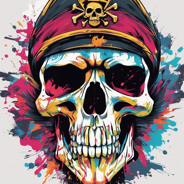 Pirate skull tshirt design art