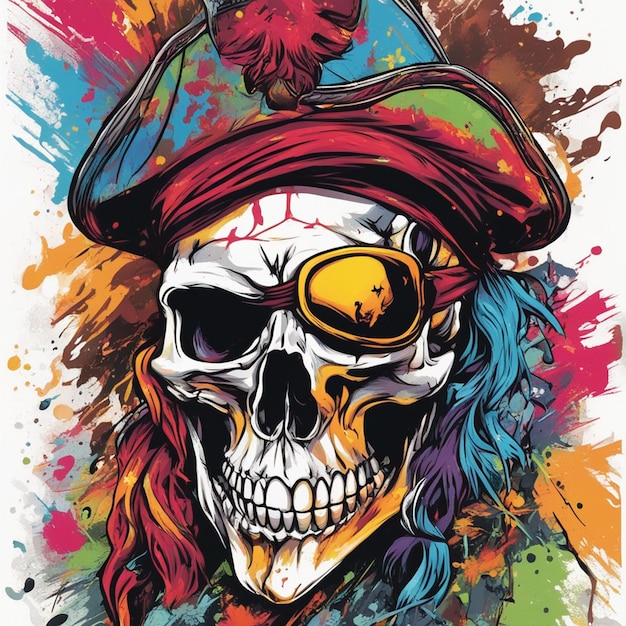 pirate skull tshirt design art