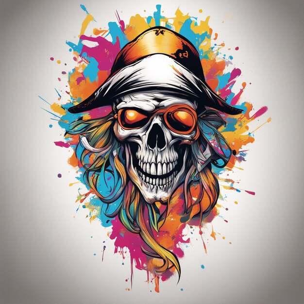 pirate skull tshirt design art