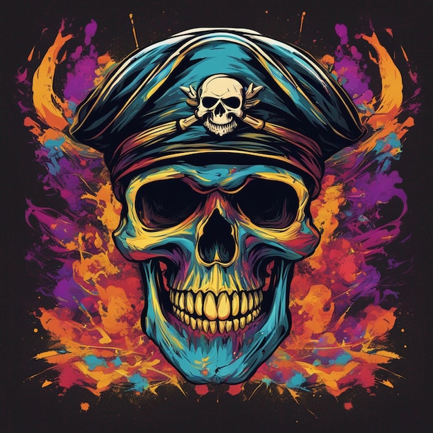 pirate skull tshirt design art