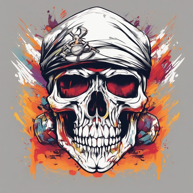 pirate skull tshirt design art