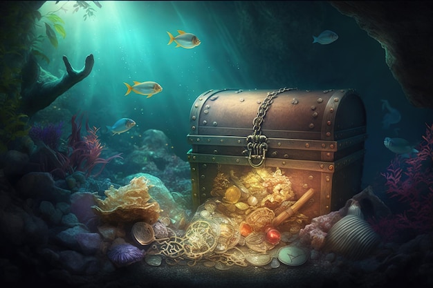 A pirate treasure under the sea