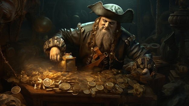 A pirate treasure under the sea