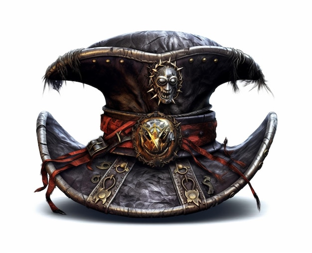 Pirates of the caribbean hat on white background