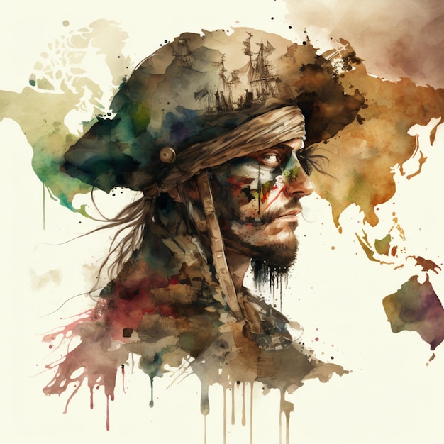 Плакат «Пираты Карибского моря» с генеративным ИИ