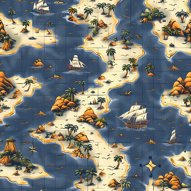 Photo pirates treasure map pattern