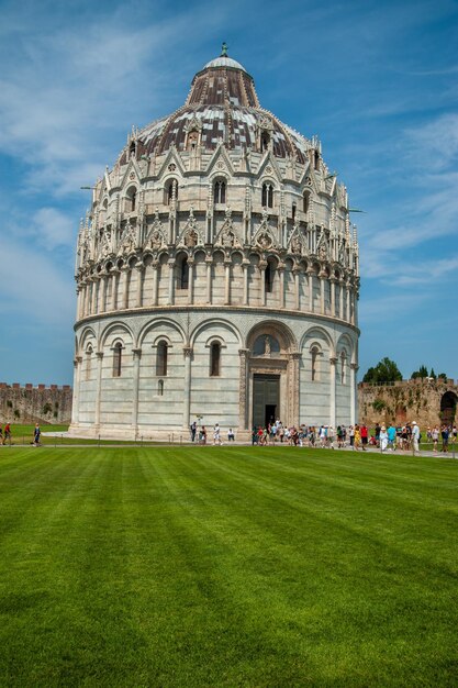 The Pisa Baptistery of St John adjacent to Pisa Cathedral Tuscany Italy