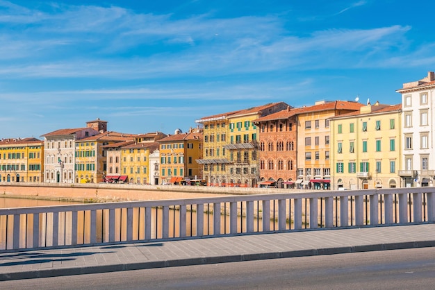 Pisa city skyline and  Arno river in Italy