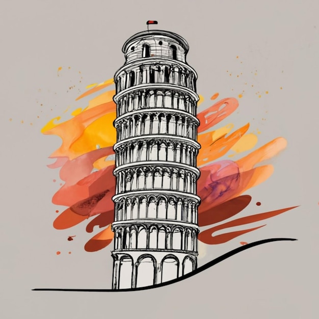 Pisa Tower digitale kunst afbeelding achtergrond