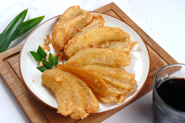 pisang goreng,fried banana.popular street food in South East Asia, especially in indonesia,malaysia