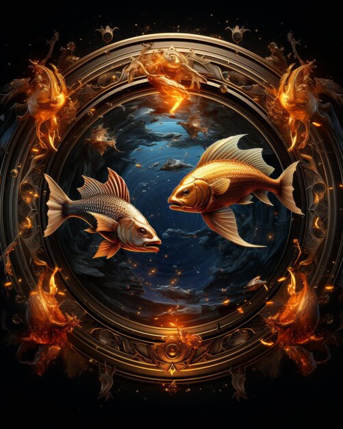 Photo pisces zodiac sign illustration for astrology horoscope predictions and zodiac content