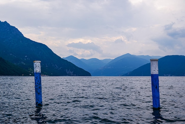 Pisogne lake viw Iseo Lake Italy