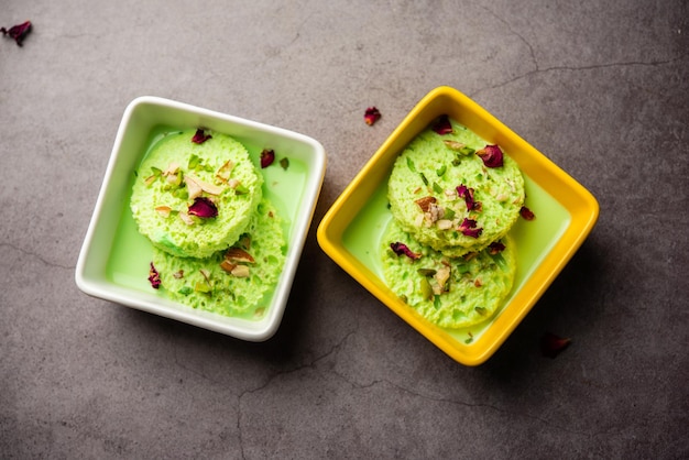 Pista Bread Rasmalai is the tweaked version of traditional Ras malai using bread slices