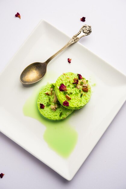 Pista Bread Rasmalai is the tweaked version of traditional Ras malai using bread slices