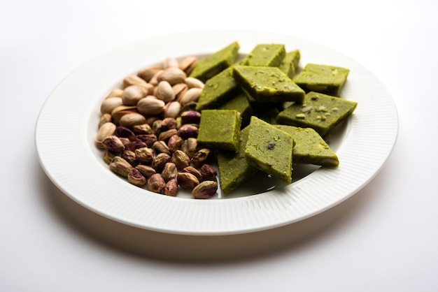 Pista Katli, Burfi, barfi, burfee of pistachecake