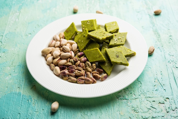 Pista Katli, Burfi, barfi, burfee or Pistachio cake