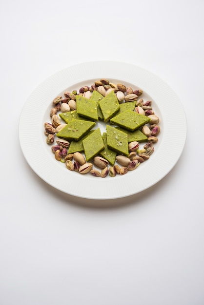 Pista Katli, Burfi, barfi, burfee or Pistachio cake