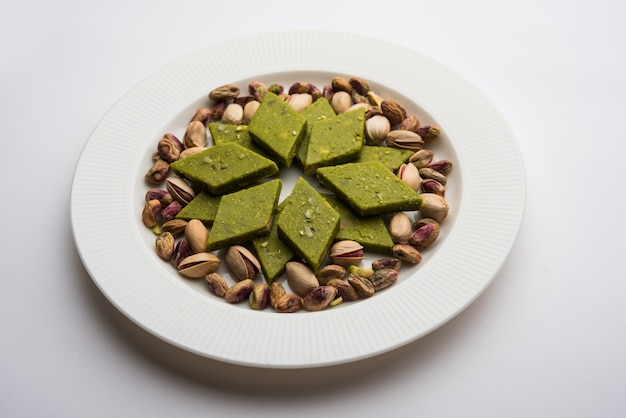 Pista Katli, Burfi, barfi, burfee or Pistachio cake